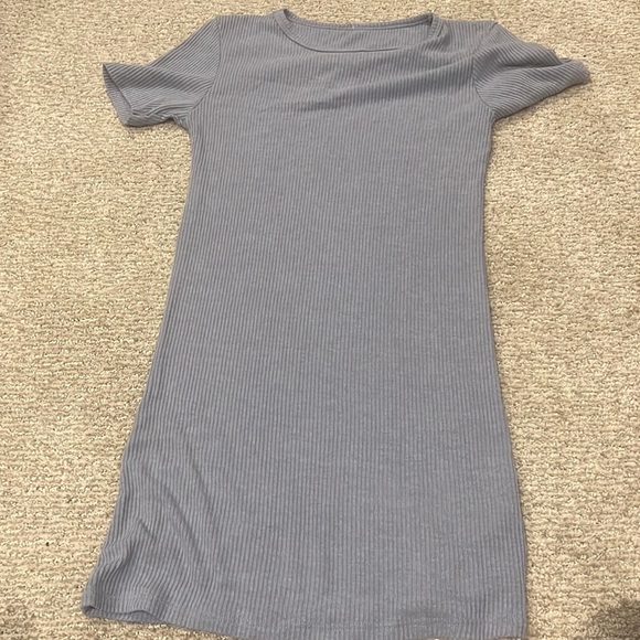 PURPLE LILAC RIBBED BRANDY MELVILLE / JOHN GALT T-SHIRT JENELLE DRESS ONE SIZE - Picture 2 of 4